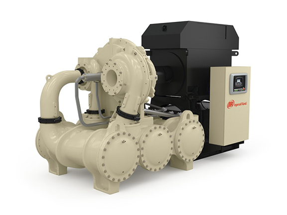 Industrial centrifugal pump system with electronic control panel, featuring Arle Compressors of Florida of Florida.
