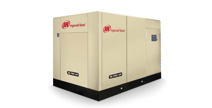 Industrial-grade standby generator by Ingersoll Rand, showcasing its robust design and company branding, offered by Arle Compressors of Florida.